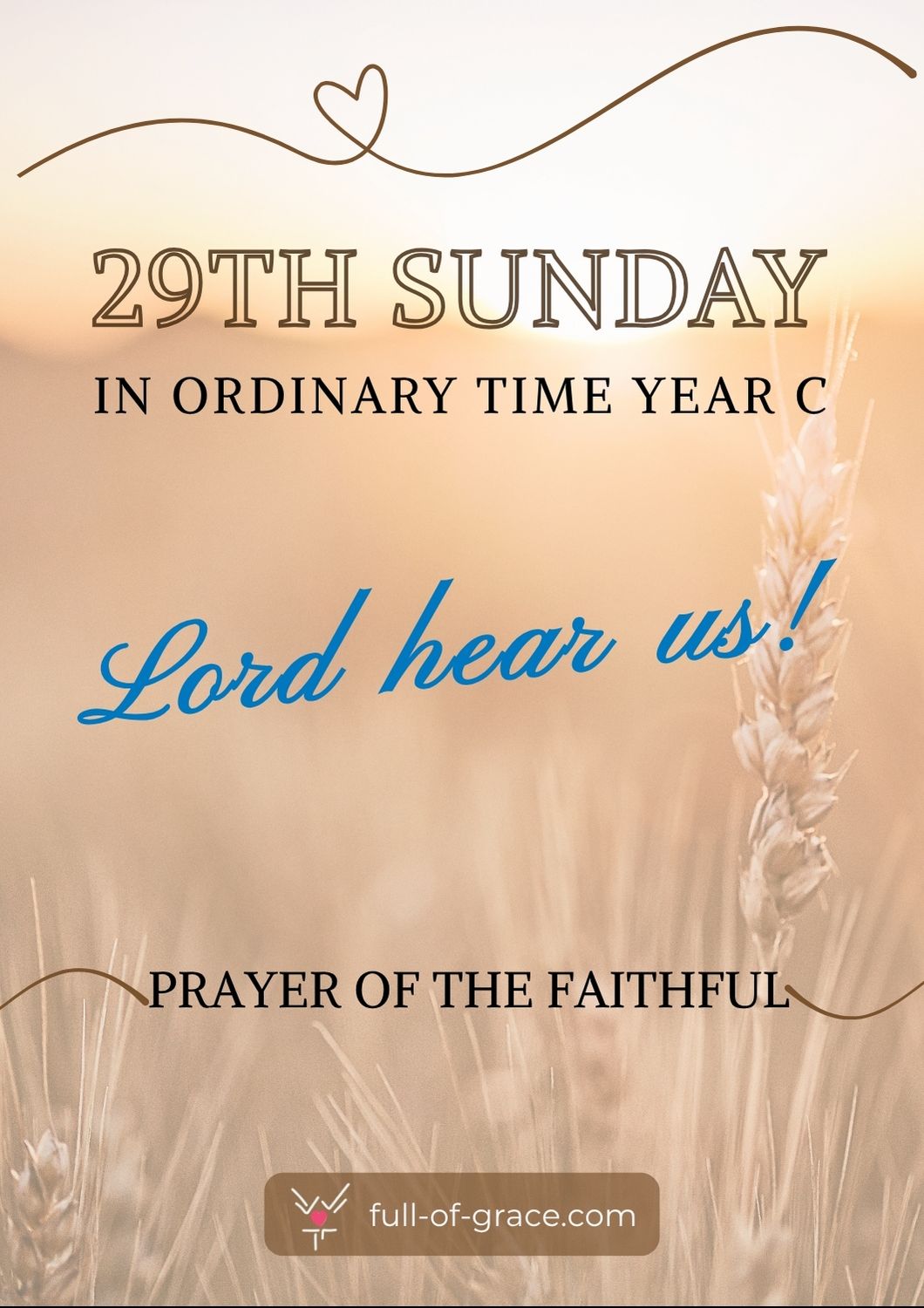 Prayer of the Faithful – 29th Sunday in Ordinary Time (Year C)