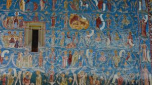 A detail from Tree of Jesse fresco at Voronet monastery, Suceava