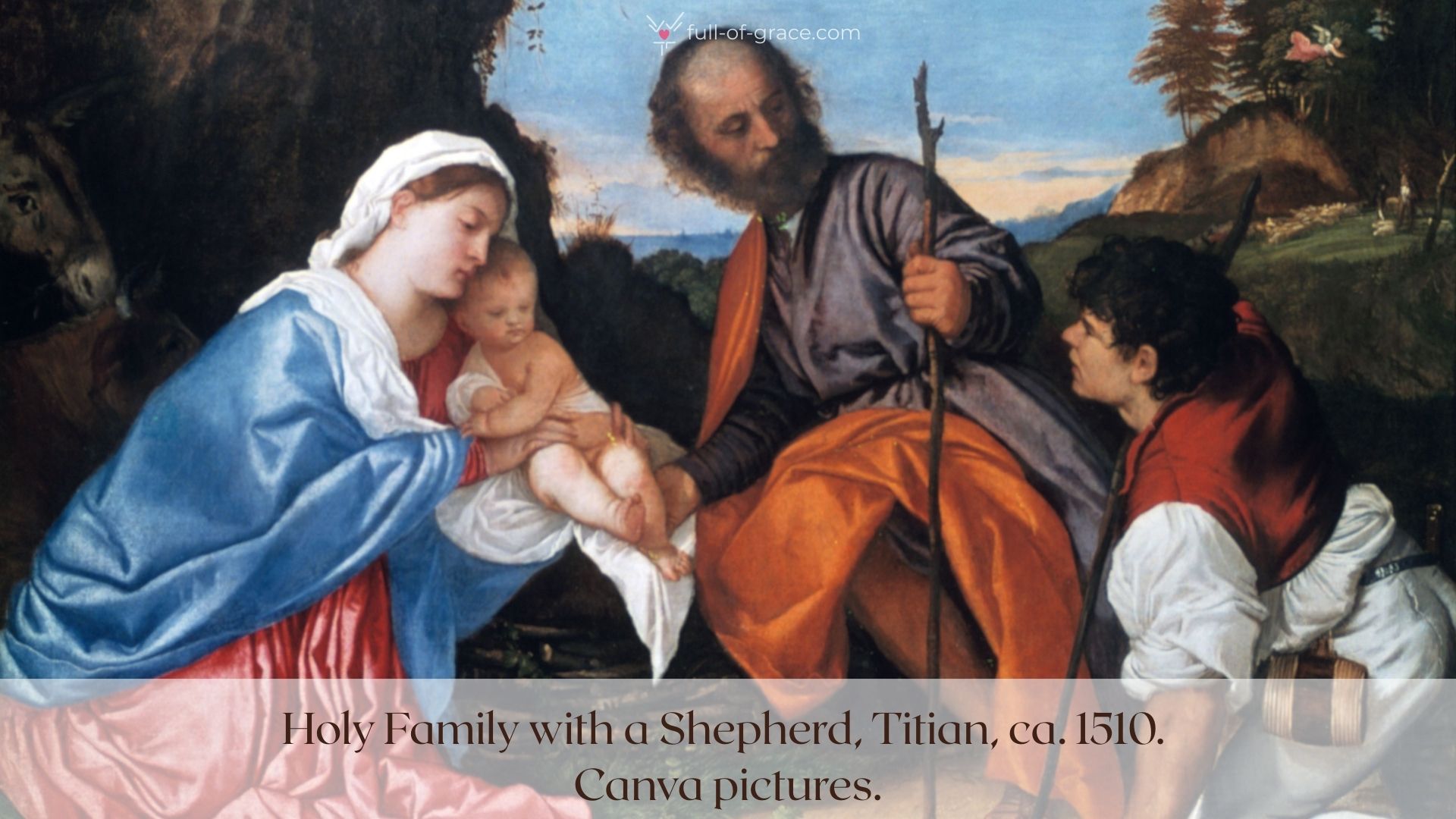 Holy Family with a Shepherd, Titian, ca. 1510.