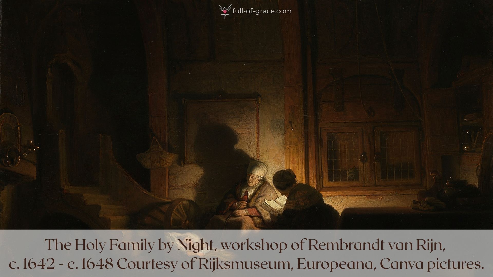 The Holy Family by Night, workshop of Rembrandt van Rijn,
c. 1642 - c. 1648