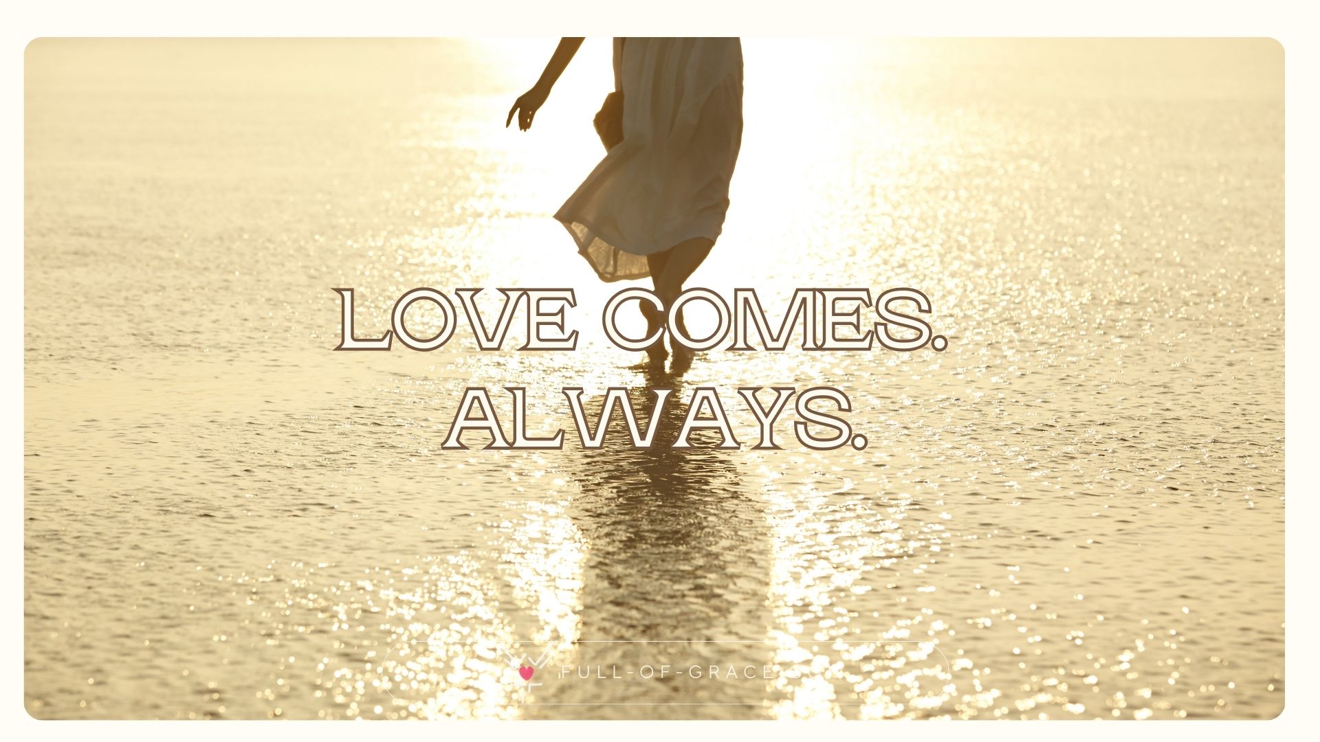 female silhoutte walking gently on water, floaty dress